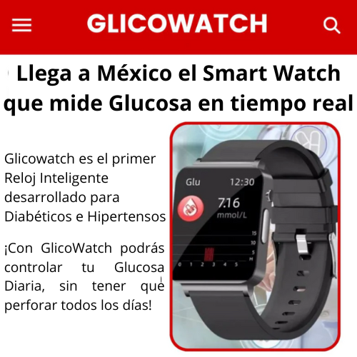 GlicoWatch Reloj inteligente - ¡Medidor de Glucosa en Sangre y más!